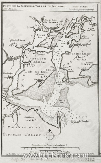 1733 Map Ports de la Nouvelle York et Pertamboy